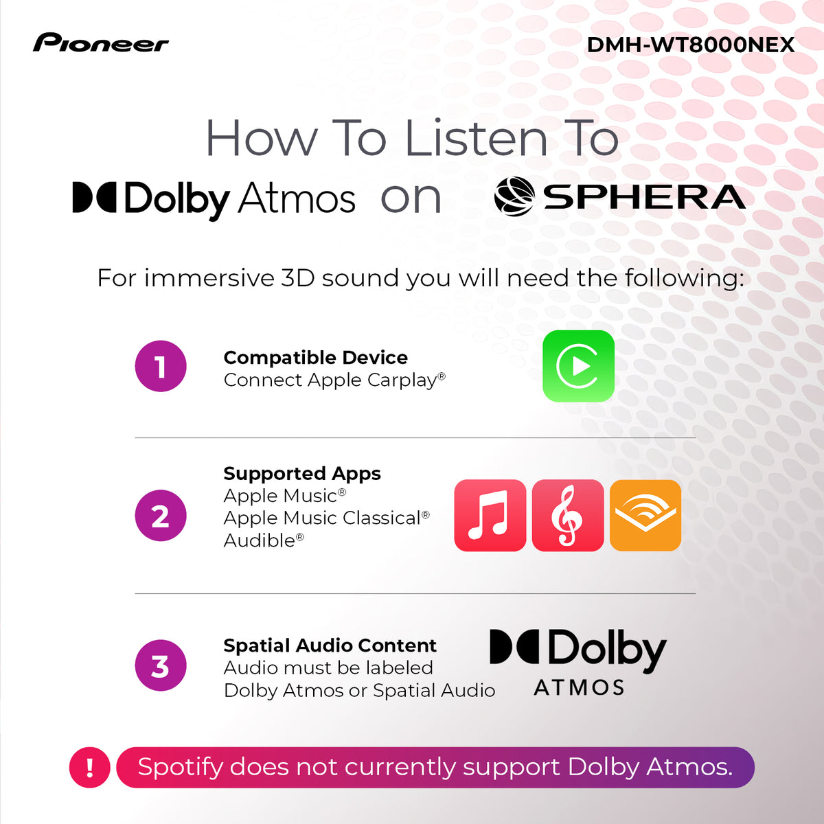 DMH-WT8000NEX SPHERA 10.1" Receiver with Dolby Atmos Floating Screen