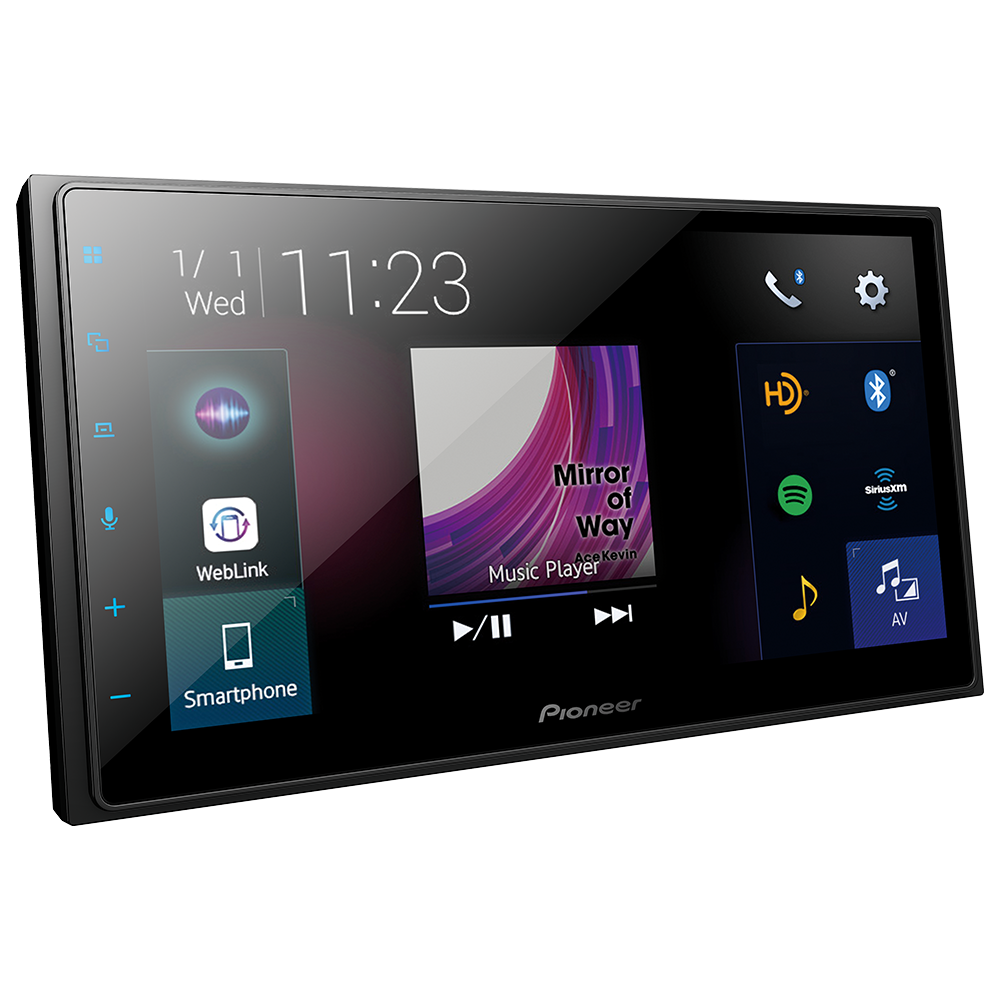 angled view of pioneer receiver