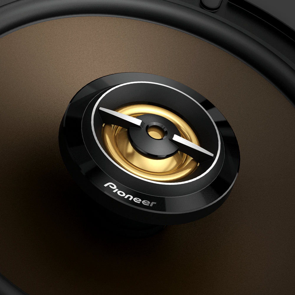 close up gold tweeter