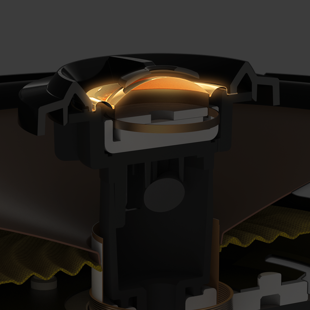 close up of inside of speaker