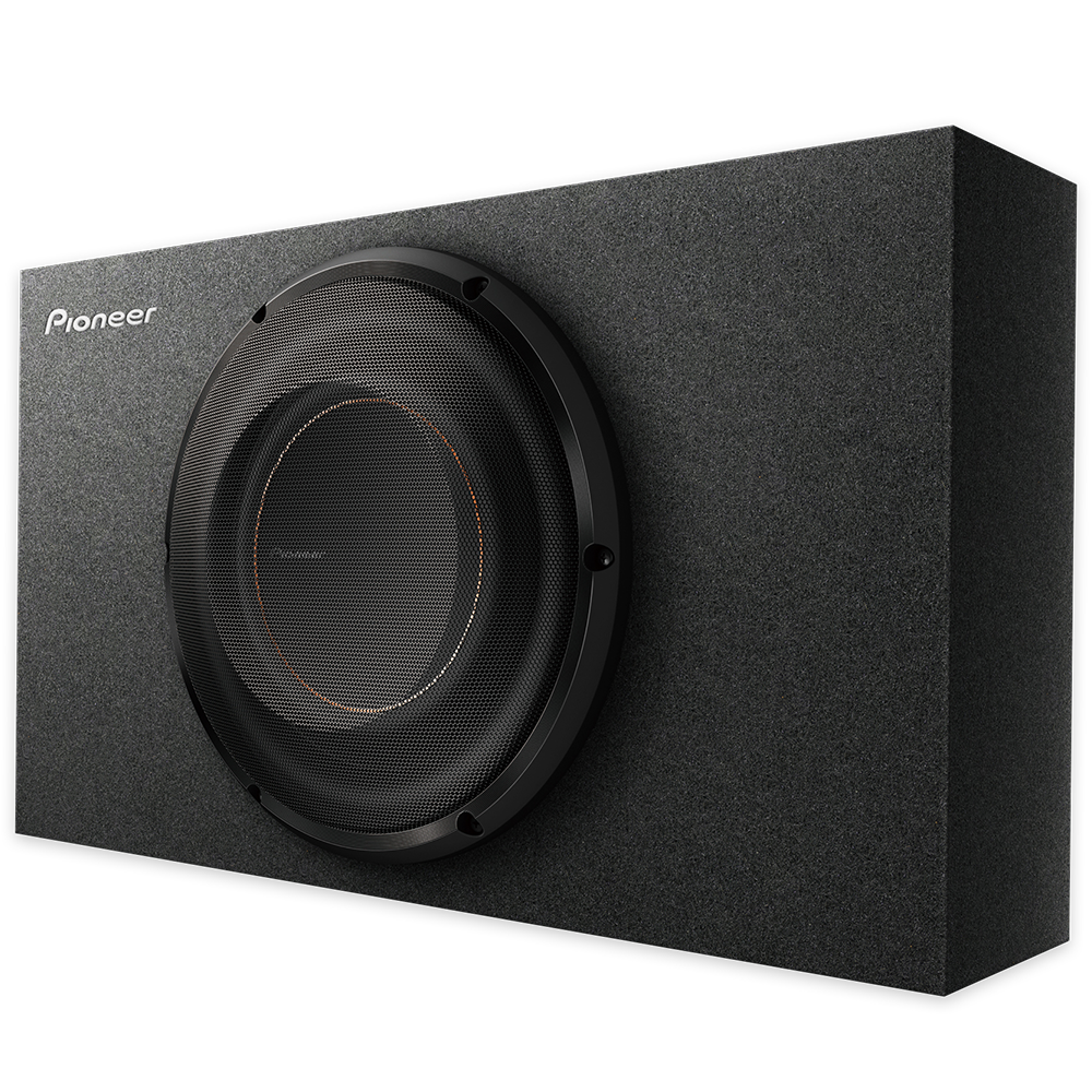 angled view of preloaded subwoofer