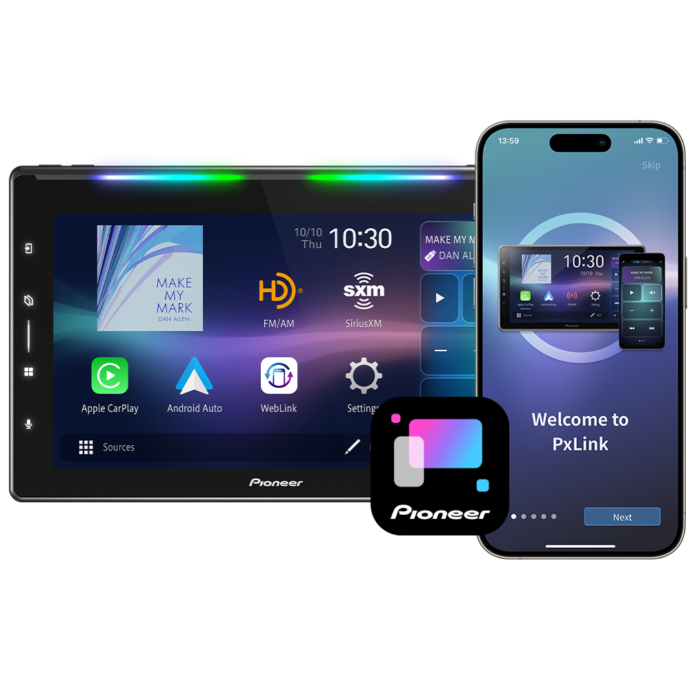 PxLink on phone and icon next to receiver