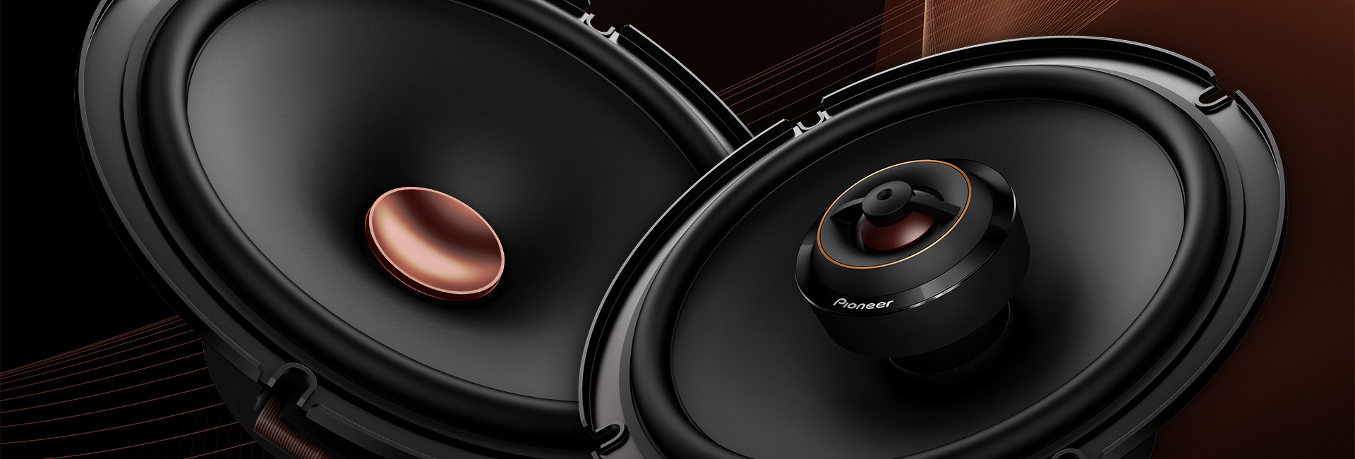 speaker and subwoofer on abstract background