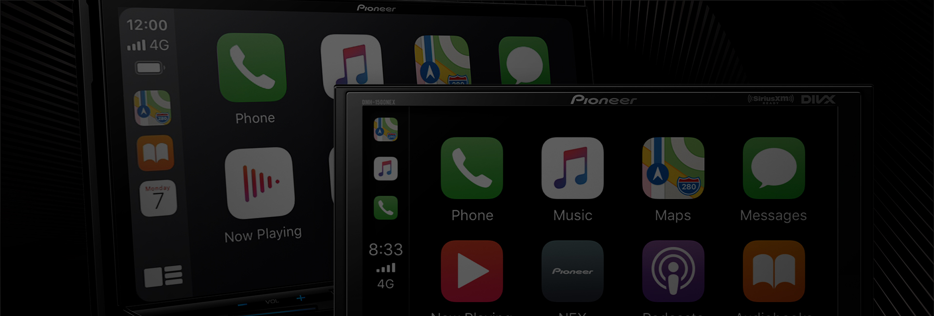 two receiver that are dark on black background