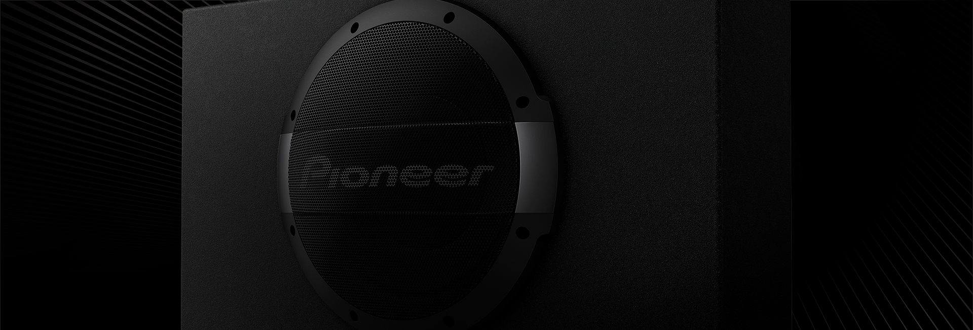 dark subwoofer image on black background